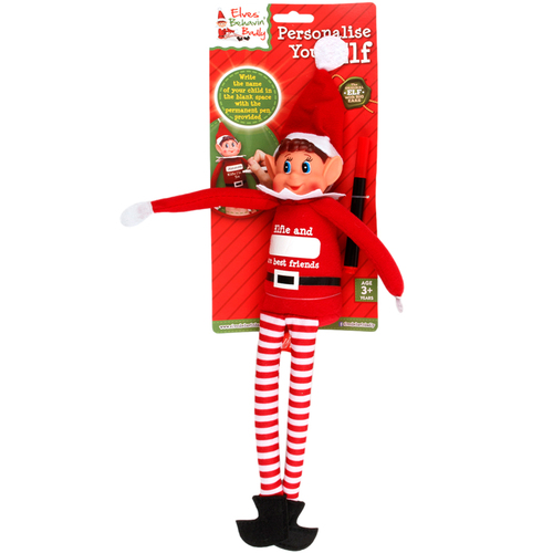 Elves Behaving Badly Naughty Elf Personalise Gift with Pen Boy Girl [Design: Girl (Elfie and)]