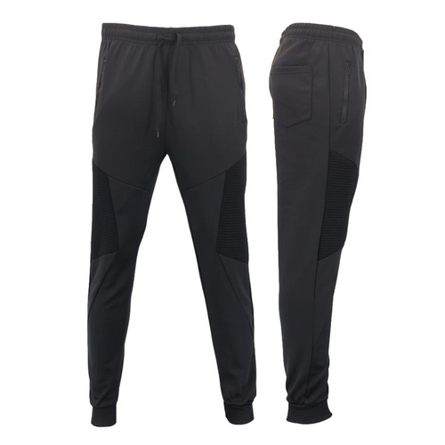 FIL Mens Lightweight Jogger Track Pants Sweatpants with Zip Pockets [Size: S] [Colour: Black]