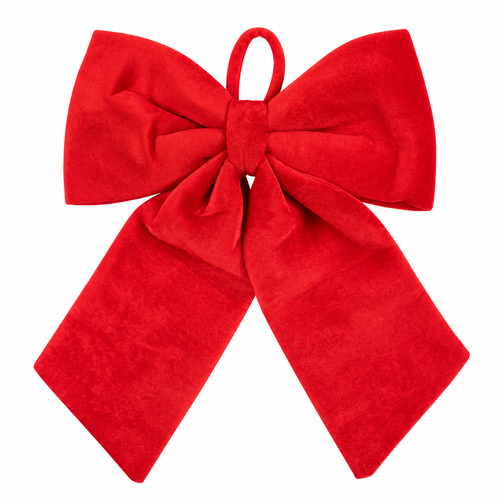 Large Red Velvet Christmas Bow Xmas Door Tree Wreath Hanging Decoration 43cm