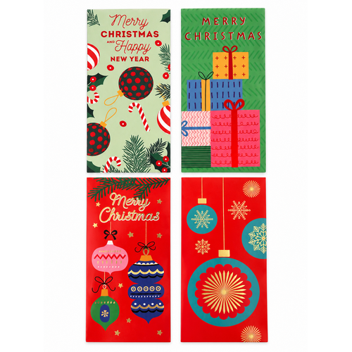 8x Christmas Card for Money Gift Card Checks Voucher Xmas [Design: A]