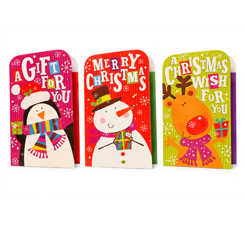 Christmas Gift Card Holders 6 Pack with Envelopes Xmas Voucher Cards [Design: A]
