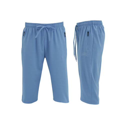 FIL Men's 3/4 Long Shorts w Zip Pockets Casual Gym Jogging - Los Angeles [Size: L] [Colour: Blue]