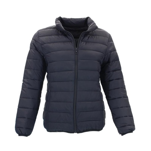 Women's Puffer Jacket Winter Coat with Zip Pockets Warm Quilted Outerwear [Size: S] [Colour: Black]