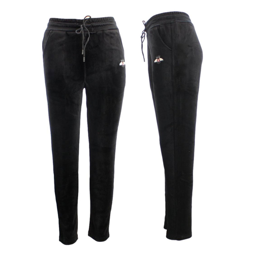 Women’s Casual Velour Track Pants w Pockets Leggings Trackies Trousers [Size: S-M] [Colour: Black]