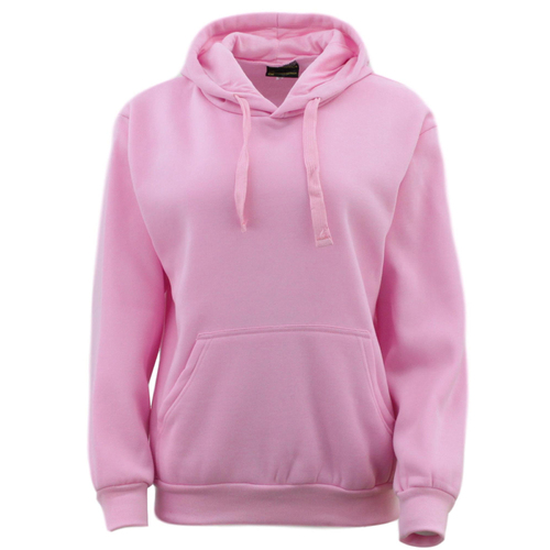 Adult Men's Unisex Basic Plain Hoodie Jumper Pullover Sweater Sweatshirt XS-5XL [Size: 6XL] [Colour: Light Pink]