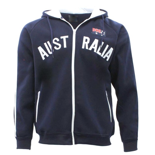 Adult Zip-up Hoodie Jacket Jumper Australian Australia Day Souvenir [Size: XL] [Colour: Navy]