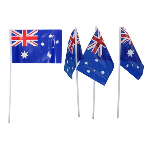 8x Australia Day Small Wavers Hand Held Aussie Australian Flag On Stick