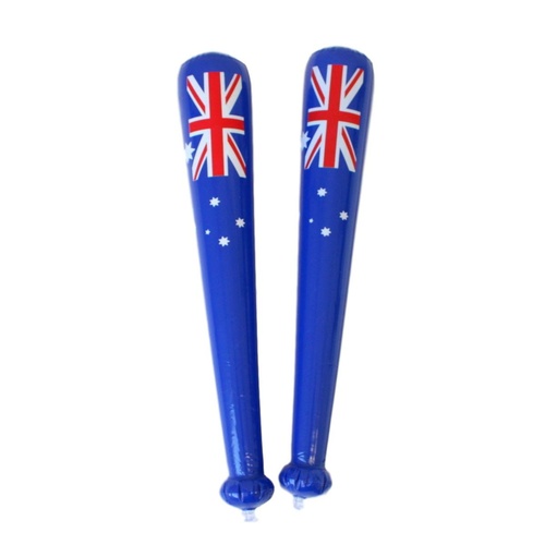 2x Australian Australia Day Inflatable Blow Up Thunder Sticks Souvenir Flag [Design: Flag Navy]