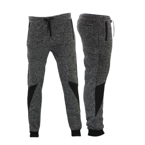FIL Men's Skinny Jogger Gym Track Pants Zip Pockets Cuff Marle Sweat Pants [Size: 2XL] [Colour: Dark Grey]