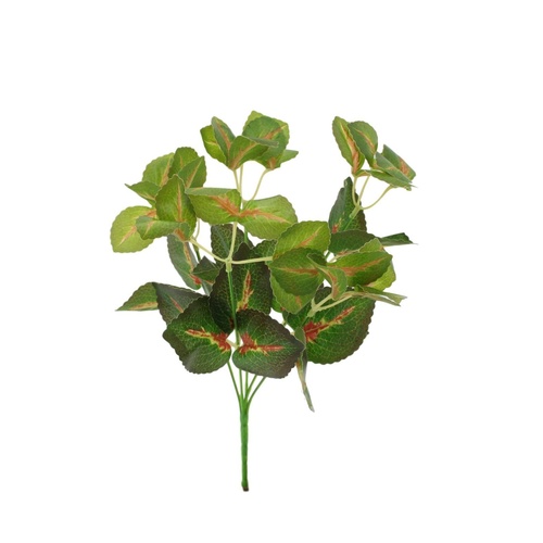 Artificial Fake Leaves Flowers Greenery Foliage Branch Leaf Bush Grass Decor [Design: Leaf Bush - Begonia A (30cm)]