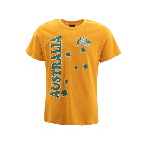 Adult T-Shirt Australian Australia Day Souvenir T Shirt 100% Cotton [Colour: Gold] [Size: S]