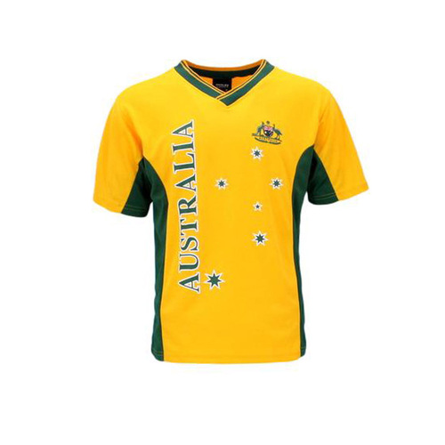 Adult Mens Sports Soccer Football Rugby Jersey Top T Shirt Australia Souvenir A [Colour: Gold] [Size: L] 