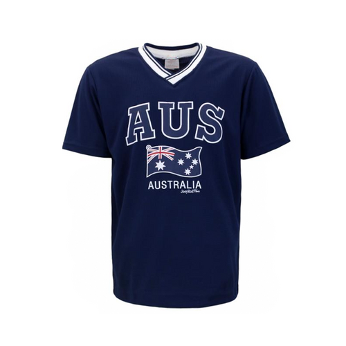 Mens Sports Soccer Football Rugby Jersey Top T Shirt Australia Souvenir Flag AUS [Colour: Navy] [Size: XL]