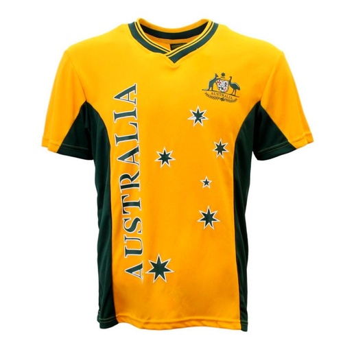 Adults Kids Mens Sports Soccer  Football Rugby Jersey T Shirt Australia Souvenir [Size: 2XL] [Colour: Adults - Gold]