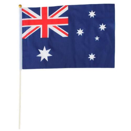 2x Australian Flag Team Supporter Aussie Yellow Green Australia Day 45x29cm [Design: Australian Flag]