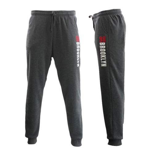 Men's Skinny Fleece Jogger Track Pants Trousers Trackies Sweat Pants BROOKLYN [Colour: Dark Grey] [Size: 3XL] 