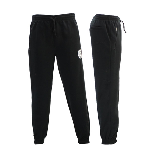 FIL Mens Skinny Jogger Fleeced Track Pants Zip Pockets Trousers Cuff Trackies NY [Size: M] [Colour: Black]