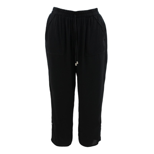 FIL Women's Wide Leg Culottes 7/8 Pants Trousers Summer [Size: 8] [Colour: Black]