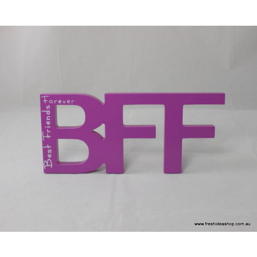 Wooden Words Text Abbreviation Freestanding/Hanging - BFF Best Friends Forever-P