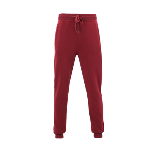 Men's Fleece Jogger Track Pants Trousers Trackies Sweat Pants Marle [Size: AU L (US M)] [Colour: Burgundy]
