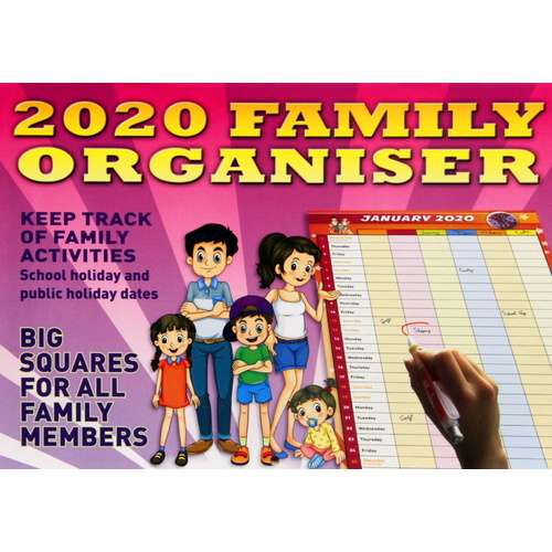 Family Organiser - 2020 Rectangle Wall Calendar 13 Months by Bartel (B)