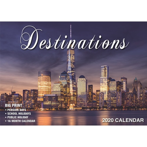 Destinations Australia - 2020 Rectangle Wall Calendar 16 Months by Bartel (A)