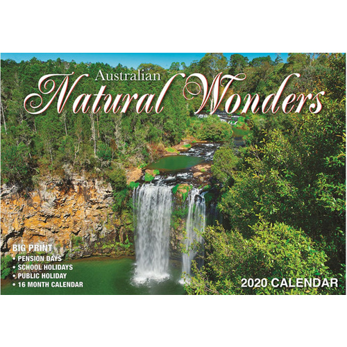 Natural Wonders- 2020 Rectangle Wall Calendar 16 Months by Bartel 