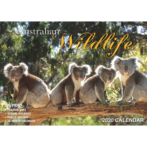 Australian Wildlife - 2020 Rectangle Wall Calendar 16 Months by Bartel (A)