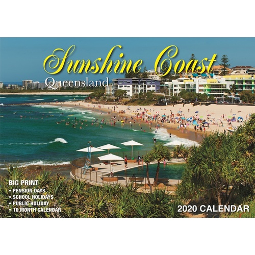 Sunshine Coast - 2020 Rectangle Wall Calendar 16 Months by Bartel
