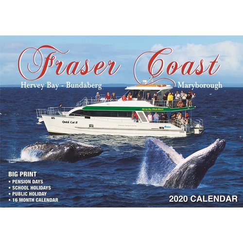 Fraser Coast Australia - 2020 Rectangle Wall Calendar 16 Months by Bartel