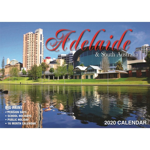 Adelaide & South Australia - 2020 Rectangle Wall Calendar 16 Months by Bartel