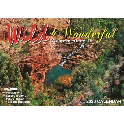 Wild West Australia - 2020 Rectangle Wall Calendar 16 Months by Bartel