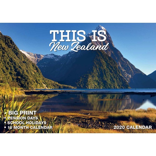 This Is New Zealand - 2020 Rectangle Wall Calendar 16 Months by Bartel