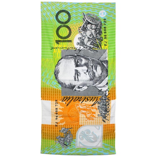 Australian Souvenir Beach Towel Australia 100% Cotton 30"x60" Bath Towels [Design:Novelty - Money]