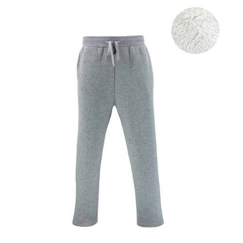 FIL Mens Sherpa Fleece Lined Track Pants Straight Leg Warm Sweatpants Trousers [Size: XL] [Colour: Light Grey]
