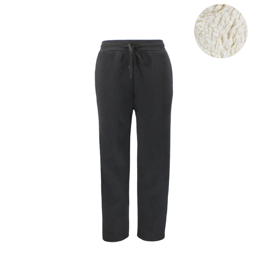 FIL Womens Sherpa Fleece Lined Track Pants Straight Leg Warm Sweatpants Trousers [Size: 12] [Colour: Black]