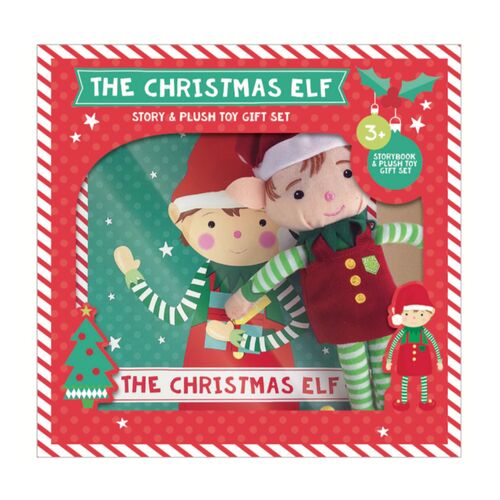 The Christmas Elf Story Book & Plush Toy Gift Set Kids Christmas Gift