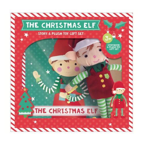 The Christmas Elf Story Book & Plush Toy Gift Set Kids Christmas Gift