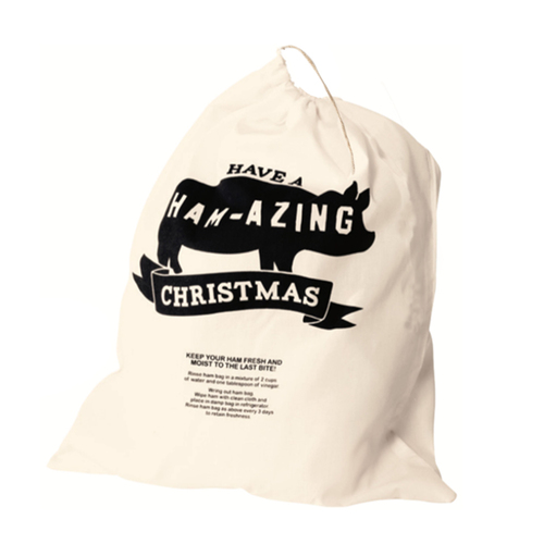 Christmas Ham Pudding Bag 100% Cotton Xmas Meat Storage [Design: Ham Bag]