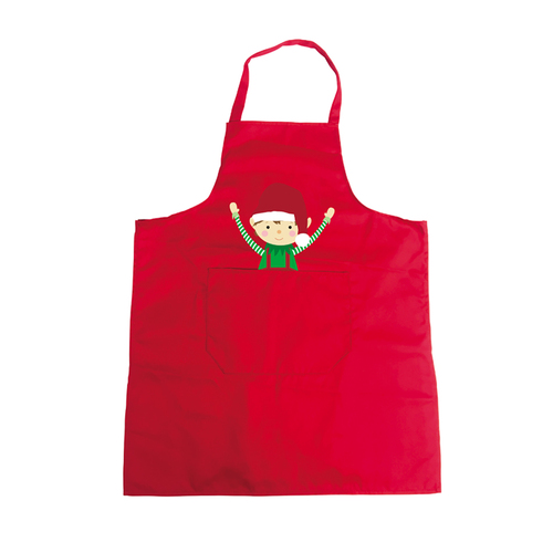 Kids Christmas Apron Xmas Party BBQ Wear Art Craft Smock [Design: Elf]
