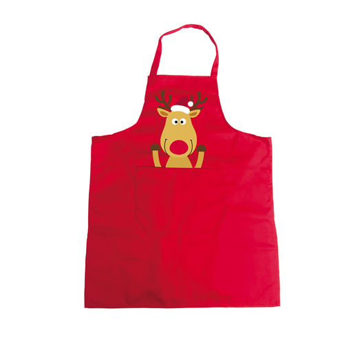 Kids Christmas Apron Xmas Party BBQ Wear Art Craft Smock [Design: Reindeer A]