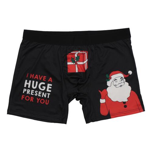 Men's Christmas Underwear Novelty Funny Cheeky Boxer Shorts Briefs Undies - Present [Size: M]