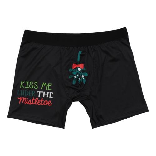 FIL Men's Novelty Christmas Boxers - Kiss Me [Size: XL]