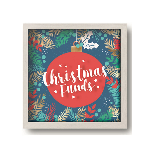 Christmas Wooden Shadow Money Box Xmas Shopping Fund Coin Saver [Design: A]