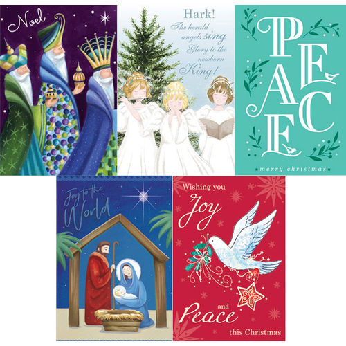 10x Christmas Greeting Cards & Envelopes Australiana Humor Religious Xmas [Design: C]