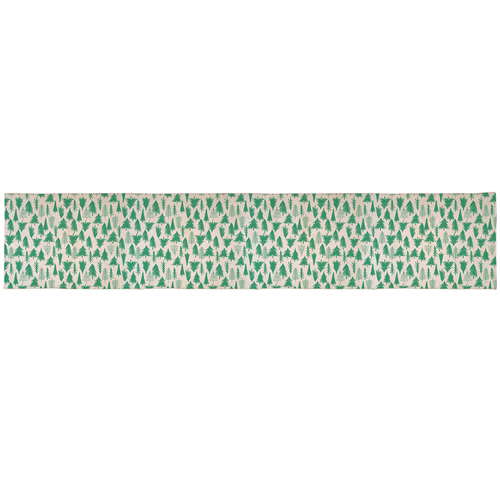 Christmas XMAS Burlap Hessian Roll Table Runner Wrap Craft w Print 30cmx1.5M [Design: Natural w Trees]