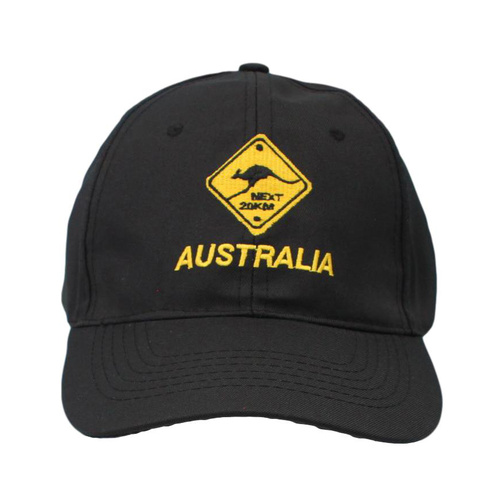 Mens Cap Unisex Hats Baseball Cotton Australia Day Australian Flag Souvenir [Design:  Road Sign Black A]