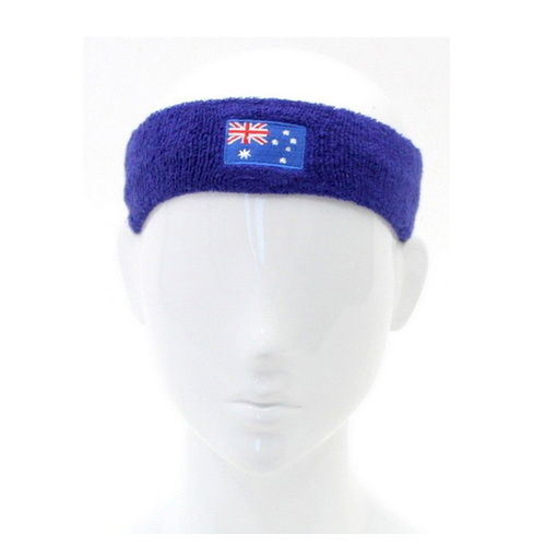 Australia Day Australian Flag Head Hand Wrist Band Cotton Sweatband Accessories [Design: Headband - Flag]
