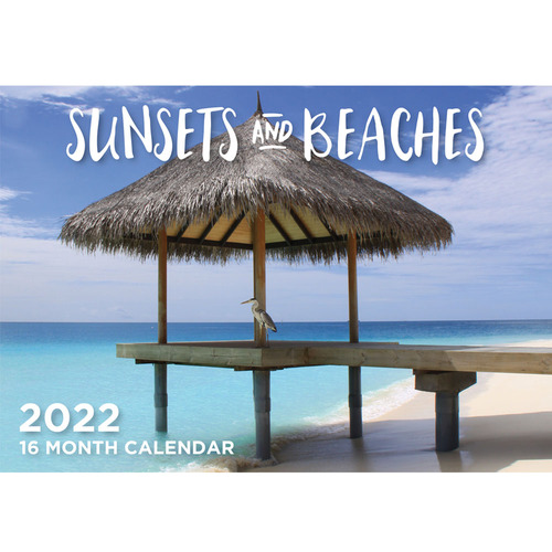 Sunsets and Beaches - 2022 Rectangle Wall Calendar 16 Months by IG Design 