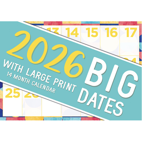 Big Dates - 2026 Rectangle Wall Calendar 16 Months by Design Group